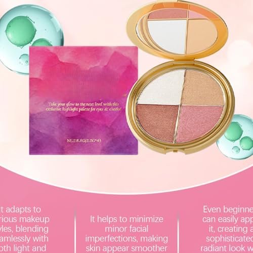 4-in-1 Eye & Cheek Highlighting Palette - Matte & Shimmer Contour Kit for Flawless Glow & Definition, Beginner-Friendly, Long-Lasting & Travel-Ready - görsel 4