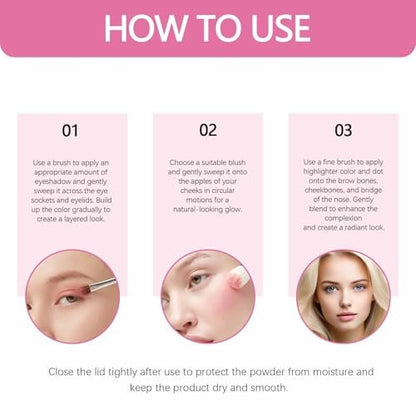 4-in-1 Eye & Cheek Highlighting Palette - Matte & Shimmer Contour Kit for Flawless Glow & Definition, Beginner-Friendly, Long-Lasting & Travel-Ready