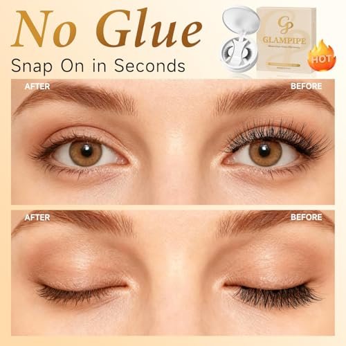 Magnetic Eyelashes Without Eyeliner - No Glue Magnetic Lashes with Applicator, Reusable Natural Look Lashes, Lightweight & Comfortable Avelisse