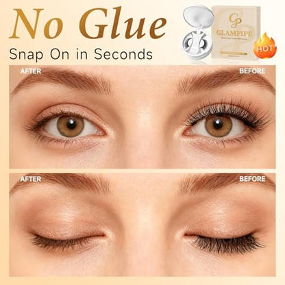 Magnetic Eyelashes Without Eyeliner - No Glue Magnetic Lashes with Applicator, Reusable Natural Look Lashes, Lightweight & Comfortable Avelisse