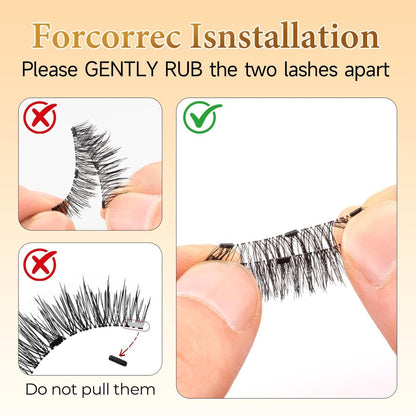Magnetic Eyelashes Without Eyeliner - No Glue Magnetic Lashes with Applicator, Reusable Natural Look Lashes, Lightweight & Comfortable Avelisse