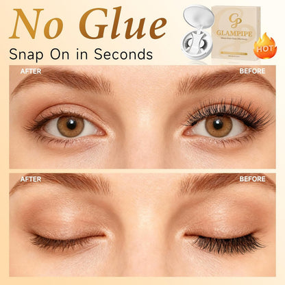 Magnetic Eyelashes Without Eyeliner - No Glue Magnetic Lashes with Applicator, Reusable Natural Look Lashes, Lightweight & Comfortable Avelisse