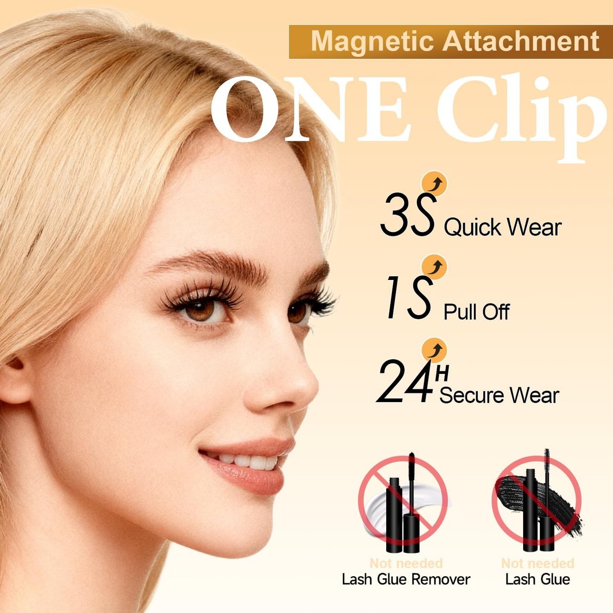 Magnetic Eyelashes Without Eyeliner - No Glue Magnetic Lashes with Applicator, Reusable Natural Look Lashes, Lightweight & Comfortable Avelisse
