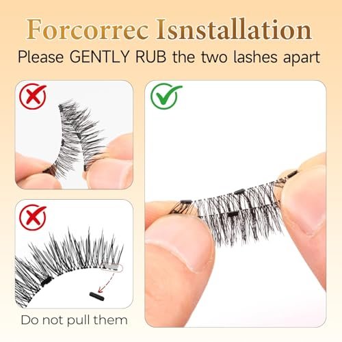 Magnetic Eyelashes Without Eyeliner - No Glue Magnetic Lashes with Applicator, Reusable Natural Look Lashes, Lightweight & Comfortable Avelisse