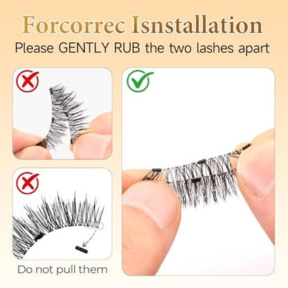 Magnetic Eyelashes Without Eyeliner - No Glue Magnetic Lashes with Applicator, Reusable Natural Look Lashes, Lightweight & Comfortable Avelisse