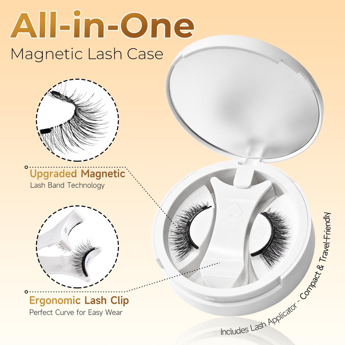 Magnetic Eyelashes Without Eyeliner - No Glue Magnetic Lashes with Applicator, Reusable Natural Look Lashes, Lightweight & Comfortable Avelisse