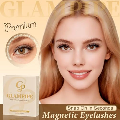 Magnetic Eyelashes Without Eyeliner - No Glue Magnetic Lashes with Applicator, Reusable Natural Look Lashes, Lightweight & Comfortable Avelisse