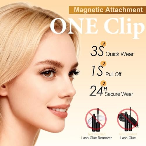 Magnetic Eyelashes Without Eyeliner - No Glue Magnetic Lashes with Applicator, Reusable Natural Look Lashes, Lightweight & Comfortable Avelisse