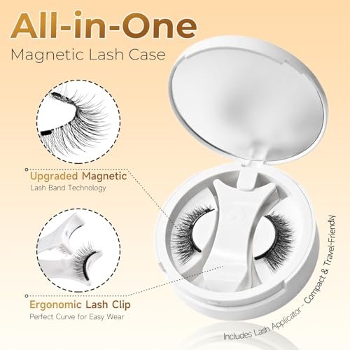 Magnetic Eyelashes Without Eyeliner - No Glue Magnetic Lashes with Applicator, Reusable Natural Look Lashes, Lightweight & Comfortable Avelisse