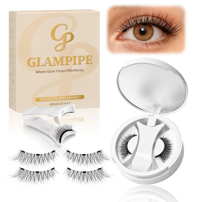 Magnetic Eyelashes Without Eyeliner - No Glue Magnetic Lashes with Applicator, Reusable Natural Look Lashes, Lightweight & Comfortable Avelisse