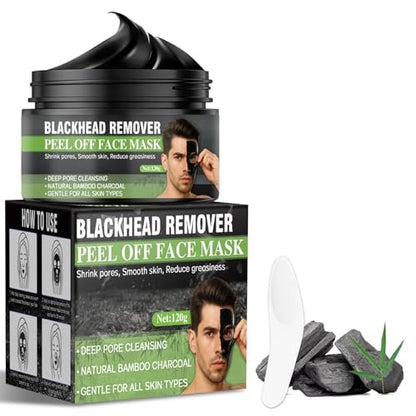 Tailgenci Blackhead Remover Mask – Charcoal Peel Off Face Mask for Deep Pore Cleansing, Removes Acne & Blackheads for Men & Women, 4.23 Oz