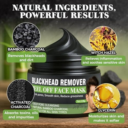 Tailgenci Blackhead Remover Mask – Charcoal Peel Off Face Mask for Deep Pore Cleansing, Removes Acne & Blackheads for Men & Women, 4.23 Oz