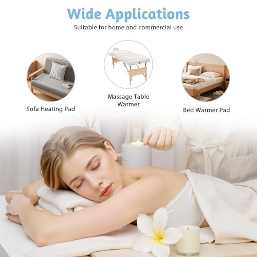 Professional Massage Table Warmer Heating Pad – 30" x 71" with 9 Timer & 9 Heat Settings, Overheat Protection, Thickened Soft Fleece for Spa & Massage Bed Avelisse