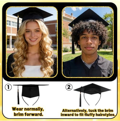 Sofeavo Graduation Cap Headband Insert - – Color: Black – Image 8