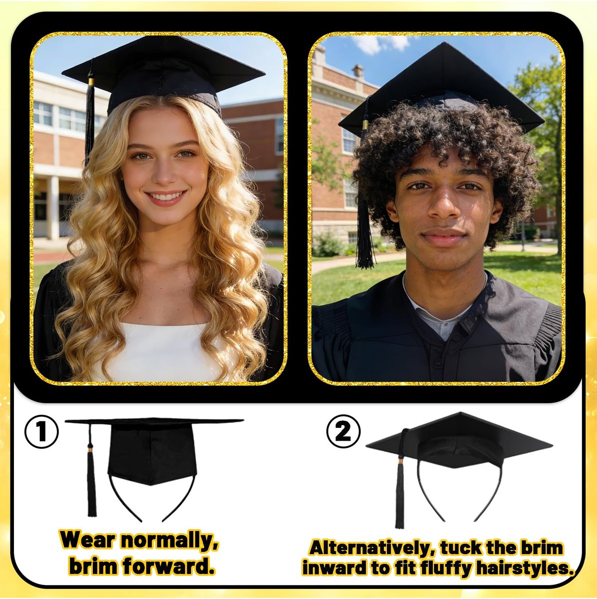 Sofeavo Graduation Cap Headband Insert - – Material: Durable plastic – Image 7