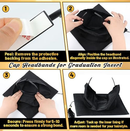 Sofeavo Graduation Cap Headband Insert - – Secure Fit: The adjustable plastic headband grips your head – Image 12
