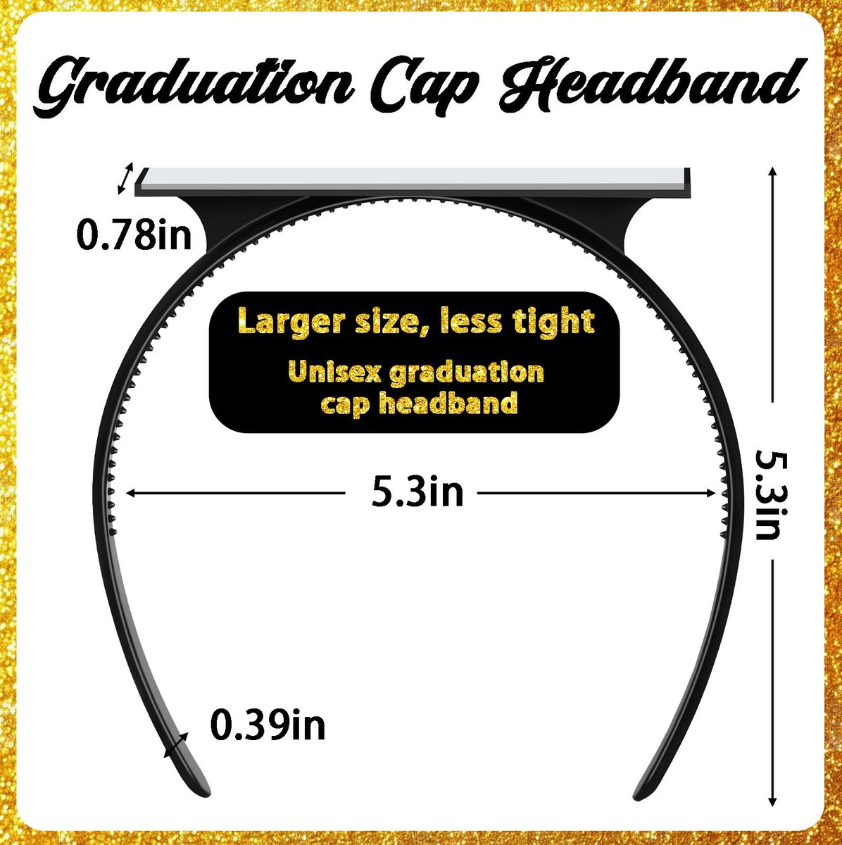 Sofeavo Graduation Cap Headband Insert - – Universal Compatibility: Designed to fit standard graduation caps, this – Image 3