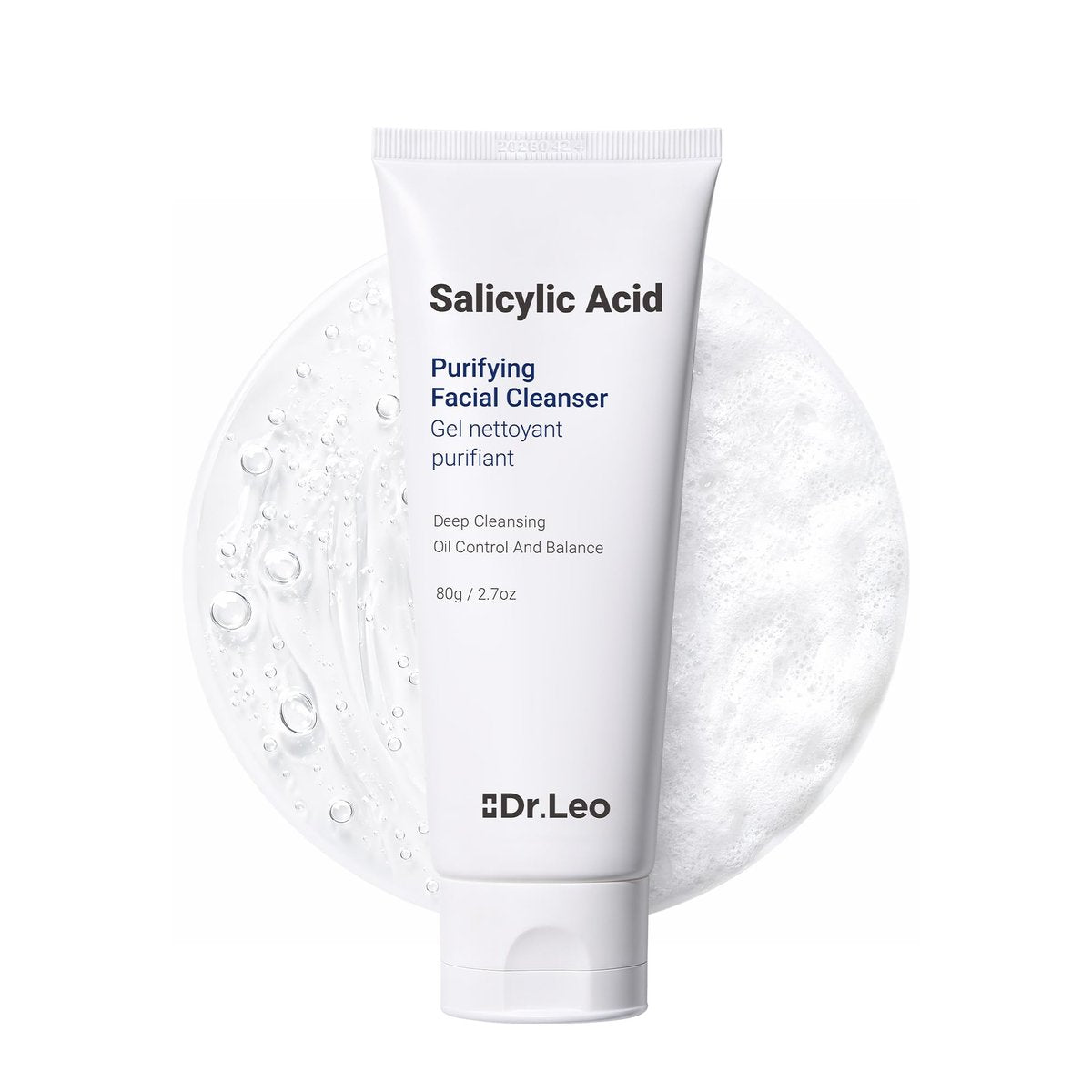 Dr.Leo Salicylic Acid Foaming Cleanser – Gentle Non-Irritating Face Wash for Oily, Combo & Acne-Prone Skin, 3X Crystal Jelly Deep Clean, Oil Control, Prevents Breakouts, 2.7 oz Avelisse