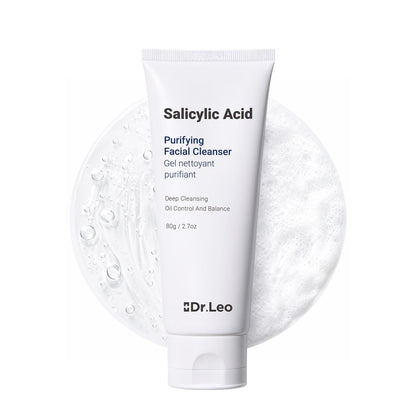 Dr.Leo Salicylic Acid Foaming Cleanser – Gentle Non-Irritating Face Wash for Oily, Combo & Acne-Prone Skin, 3X Crystal Jelly Deep Clean, Oil Control, Prevents Breakouts, 2.7 oz Avelisse