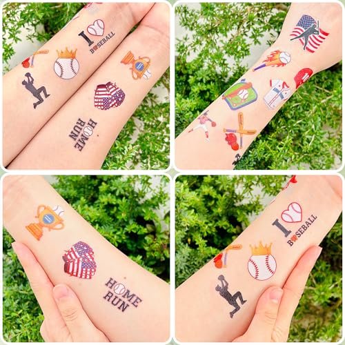 96PCS Baseball Temporary Tattoos Stickers – Sport Themed Party Favors for Kids, Teens, Adults – Baseball Birthday Party Decorations & Supplies - görsel 12