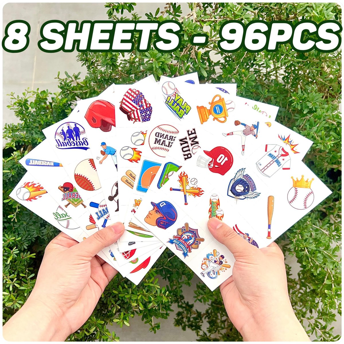 96PCS Baseball Temporary Tattoos Stickers – Sport Themed Party Favors for Kids, Teens, Adults – Baseball Birthday Party Decorations & Supplies - görsel 9