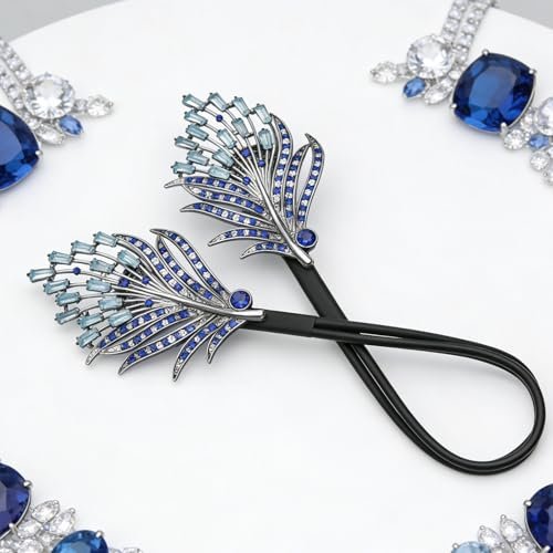 2 PCS Crystal Hair Bun Maker - Feather Rhinestone Hair Clips for Women, Easy Snap Roll Twist Hairstyle Tool for Long Hair, Elegant Lazy Hair Curler Bun Maker Accessories (Gold) - görsel 8