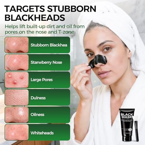 Balldanlu Blackhead Remover Mask Kit - 100ml Charcoal Peel Off Face Mask for Men & Women, Deep Cleansing Facial Mask for Oily & Combination Skin - görsel 13