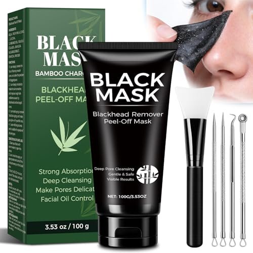 Balldanlu Blackhead Remover Mask Kit - 100ml Charcoal Peel Off Face Mask for Men & Women, Deep Cleansing Facial Mask for Oily & Combination Skin - görsel 1