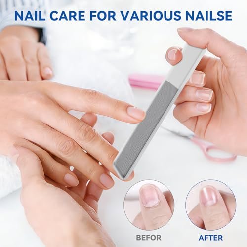 3 in 1 Nano Glass Nail File Set with Storage Case - Double Tempered Glass Fingernail File for Natural Nails, Reusable Manicure Pedicure Tools for Home Travel, Professional Nail Shaping Buffing Kit - görsel 8