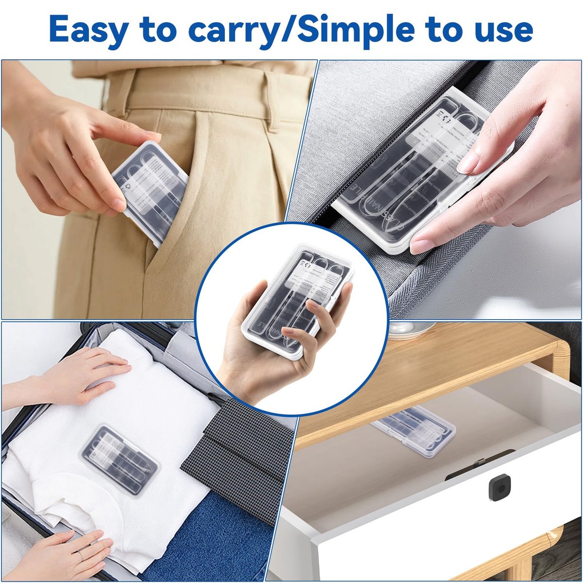 3 in 1 Nano Glass Nail File Set with Storage Case - Double Tempered Glass Fingernail File for Natural Nails, Reusable Manicure Pedicure Tools for Home Travel, Professional Nail Shaping Buffing Kit - görsel 11