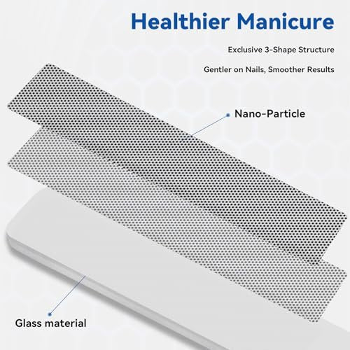 3 in 1 Nano Glass Nail File Set with Storage Case - Double Tempered Glass Fingernail File for Natural Nails, Reusable Manicure Pedicure Tools for Home Travel, Professional Nail Shaping Buffing Kit - görsel 6