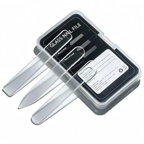 3 in 1 Nano Glass Nail File Set with Storage Case - Double Tempered Glass Fingernail File for Natural Nails, Reusable Manicure Pedicure Tools for Home Travel, Professional Nail Shaping Buffing Kit - görsel 2