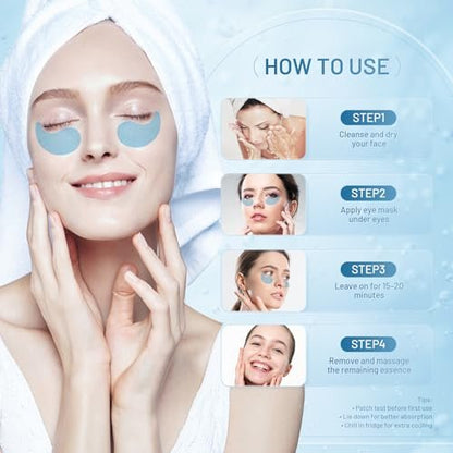 YOYORY Under Eye Patches Masks - Reduce Puffy Eyes, Dark Circles, Undereye Bags & Wrinkles - Infused with Peptide, Collagen & Hyaluronic Acid - Vegan & Cruelty-Free Self Care - 32 Pairs Avelisse