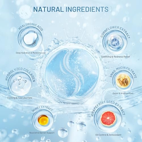 YOYORY Under Eye Patches Masks - Reduce Puffy Eyes, Dark Circles, Undereye Bags & Wrinkles - Infused with Peptide, Collagen & Hyaluronic Acid - Vegan & Cruelty-Free Self Care - 32 Pairs Avelisse