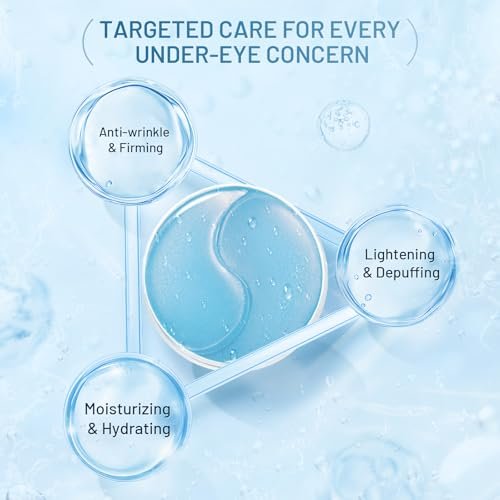 YOYORY Under Eye Patches Masks - Reduce Puffy Eyes, Dark Circles, Undereye Bags & Wrinkles - Infused with Peptide, Collagen & Hyaluronic Acid - Vegan & Cruelty-Free Self Care - 32 Pairs Avelisse