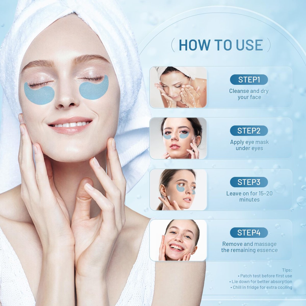 YOYORY Under Eye Patches Masks - Reduce Puffy Eyes, Dark Circles, Undereye Bags & Wrinkles - Infused with Peptide, Collagen & Hyaluronic Acid - Vegan & Cruelty-Free Self Care - 32 Pairs Avelisse
