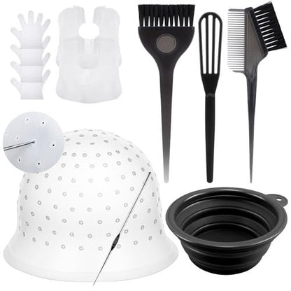 YOOVR 12-Piece Hair Bleach Highlighting Kit – Silicone Cap, Dye Brush & Bowl Set for At-Home Hair Coloring