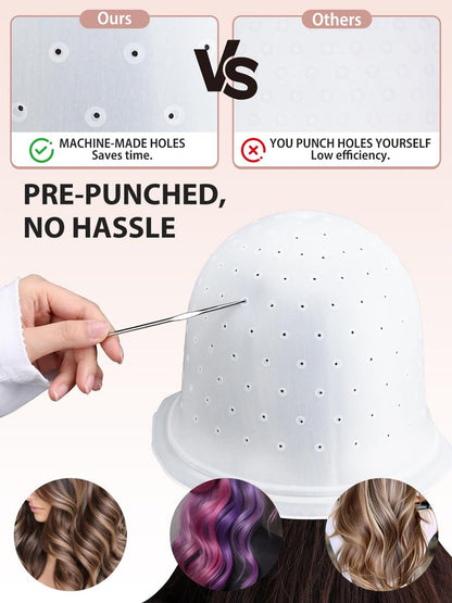 YOOVR 12-Piece Hair Bleach Highlighting Kit – Silicone Cap, Dye Brush & Bowl Set for At-Home Hair Coloring