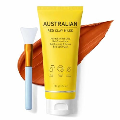 FMRFMR Australian Red Clay Face Mask – Deep Cleansing Detox Mud Mask with Kakadu Plum & Desert Lime, Pore Minimizing Natural Clay Mask for All Skin Types, 3.52 oz Avelisse