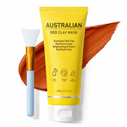 FMRFMR Australian Red Clay Face Mask – Deep Cleansing Detox Mud Mask with Kakadu Plum & Desert Lime, Pore Minimizing Natural Clay Mask for All Skin Types, 3.52 oz Avelisse