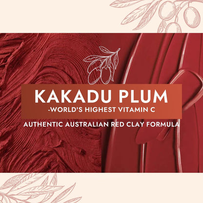 FMRFMR Australian Red Clay Face Mask – Deep Cleansing Detox Mud Mask with Kakadu Plum & Desert Lime, Pore Minimizing Natural Clay Mask for All Skin Types, 3.52 oz Avelisse