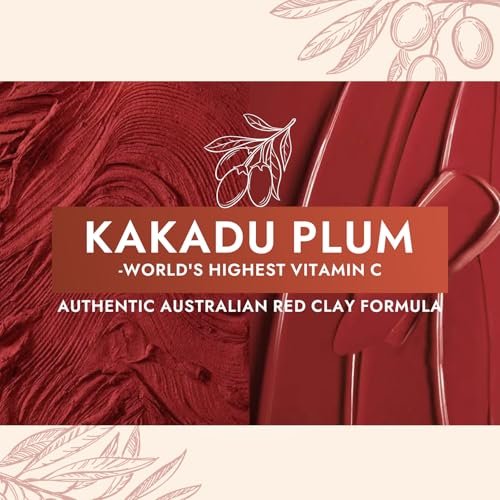 FMRFMR Australian Red Clay Face Mask – Deep Cleansing Detox Mud Mask with Kakadu Plum & Desert Lime, Pore Minimizing Natural Clay Mask for All Skin Types, 3.52 oz Avelisse