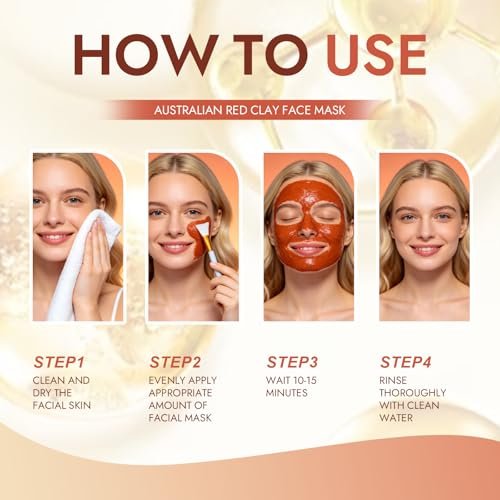 FMRFMR Australian Red Clay Face Mask – Deep Cleansing Detox Mud Mask with Kakadu Plum & Desert Lime, Pore Minimizing Natural Clay Mask for All Skin Types, 3.52 oz Avelisse