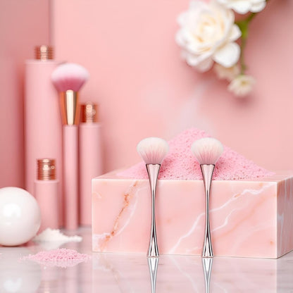 2-Pack Rose Gold Nail Art Dust Powder Remover Brush – Soft Cleaner Brush for Acrylic Nails, Manicure, and Makeup, Ideal Women's Birthday Gift