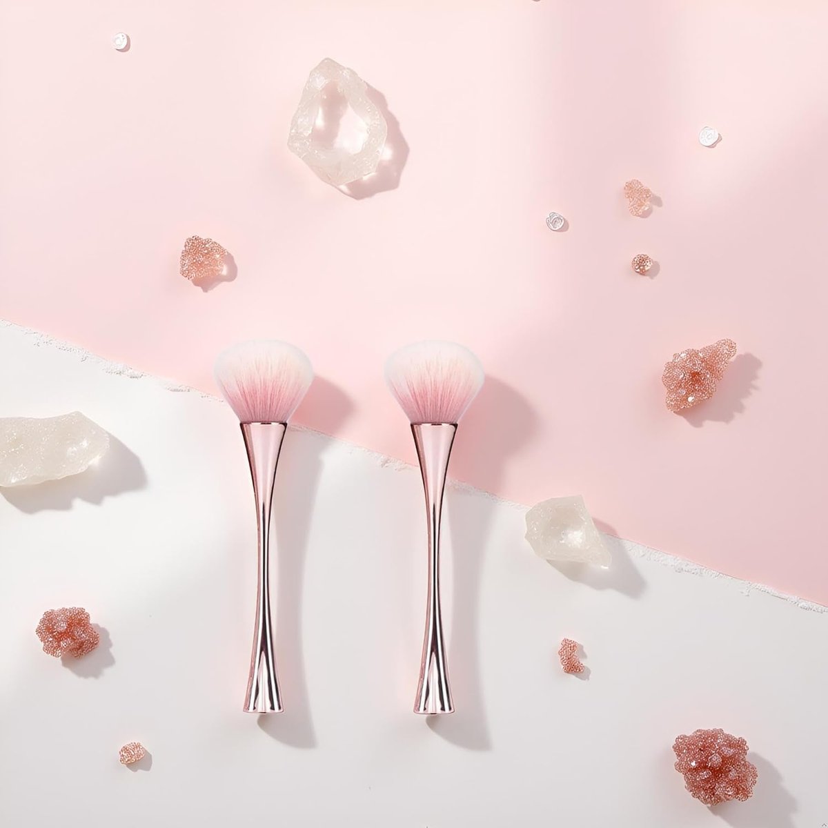 2-Pack Rose Gold Nail Art Dust Powder Remover Brush – Soft Cleaner Brush for Acrylic Nails, Manicure, and Makeup, Ideal Women's Birthday Gift - görsel 5
