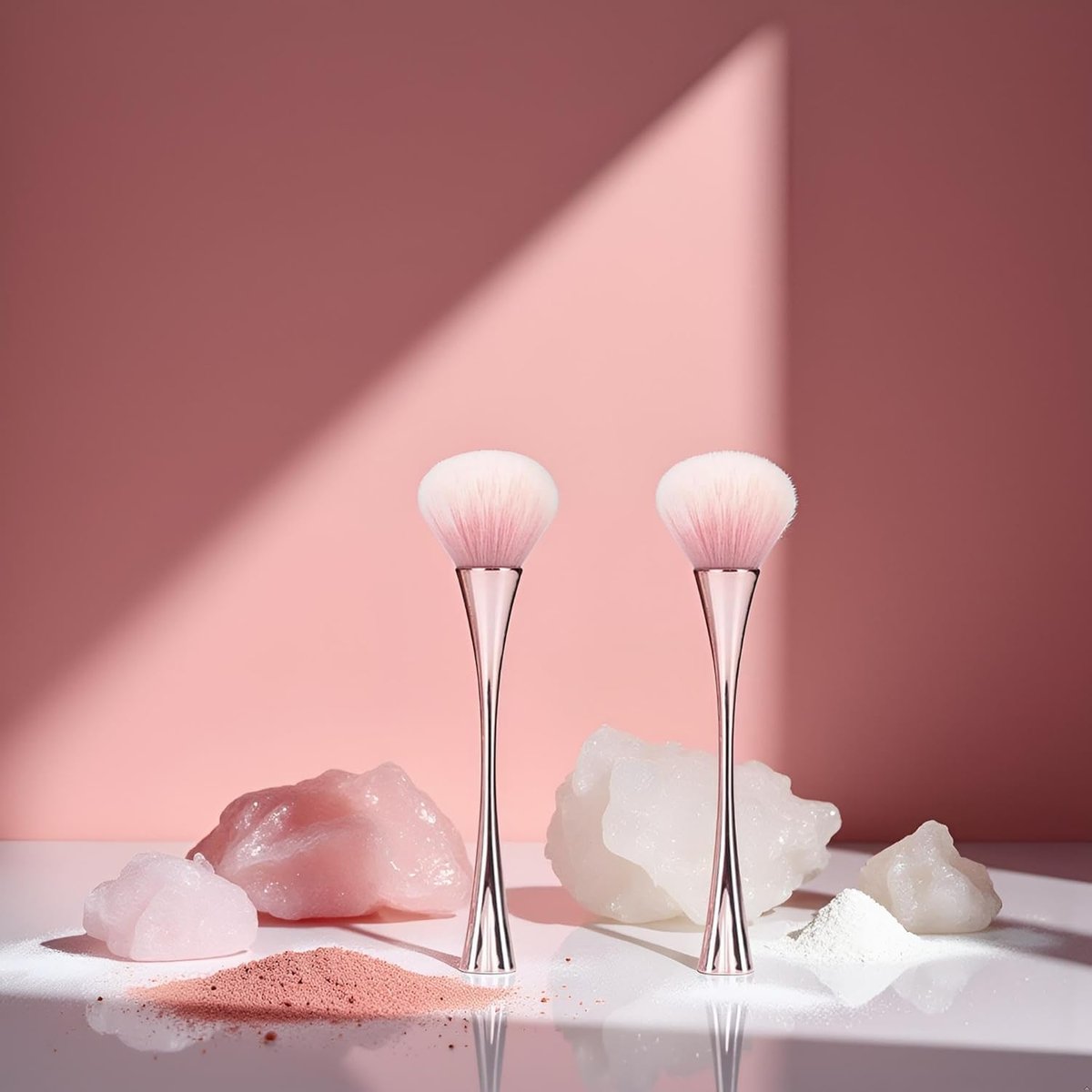 2-Pack Rose Gold Nail Art Dust Powder Remover Brush – Soft Cleaner Brush for Acrylic Nails, Manicure, and Makeup, Ideal Women's Birthday Gift - görsel 9