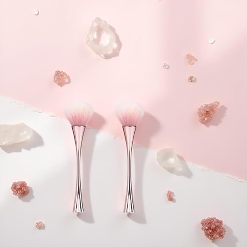 2-Pack Rose Gold Nail Art Dust Powder Remover Brush – Soft Cleaner Brush for Acrylic Nails, Manicure, and Makeup, Ideal Women's Birthday Gift - görsel 6