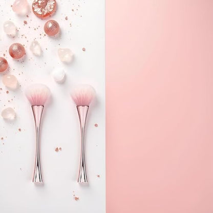 2-Pack Rose Gold Nail Art Dust Powder Remover Brush – Soft Cleaner Brush for Acrylic Nails, Manicure, and Makeup, Ideal Women's Birthday Gift