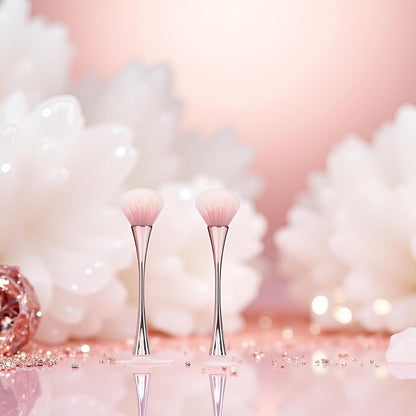 2-Pack Rose Gold Nail Art Dust Powder Remover Brush – Soft Cleaner Brush for Acrylic Nails, Manicure, and Makeup, Ideal Women's Birthday Gift