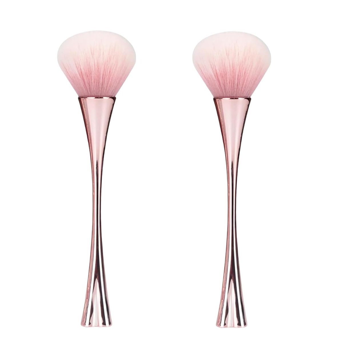 2-Pack Rose Gold Nail Art Dust Powder Remover Brush – Soft Cleaner Brush for Acrylic Nails, Manicure, and Makeup, Ideal Women's Birthday Gift - görsel 1